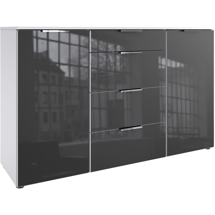 Kommode Sanko Grau/Weiss Holzwerkstoff 135 cm 41 cm - Farbe: weiss/grau - Kommode