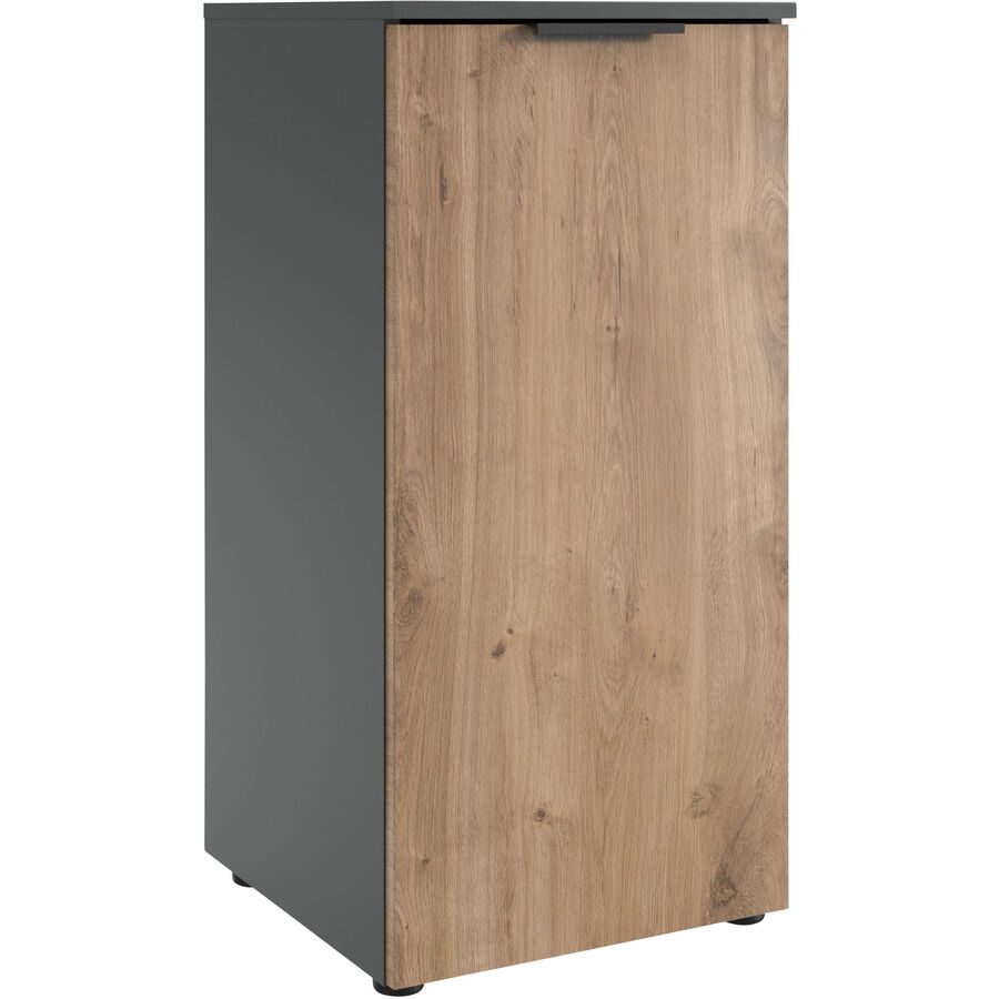 Kommode Sanko Braun/Grau Holzwerkstoff 41 cm 41 cm - Farbe: Plankeneiche/graphit - Kommode