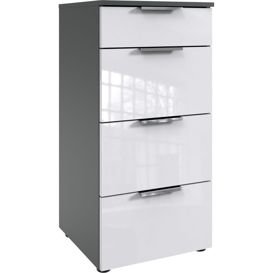 Kommode Sanko Weiss Holzwerkstoff 41 cm 41 cm - Farbe: Weiss/graphit - Kommode