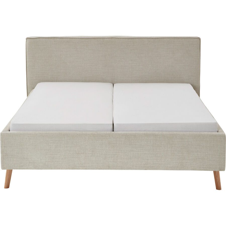 Bett Lina Beige/Grau Polyester 160 x 200 cm - Farbe: Greige - Bett