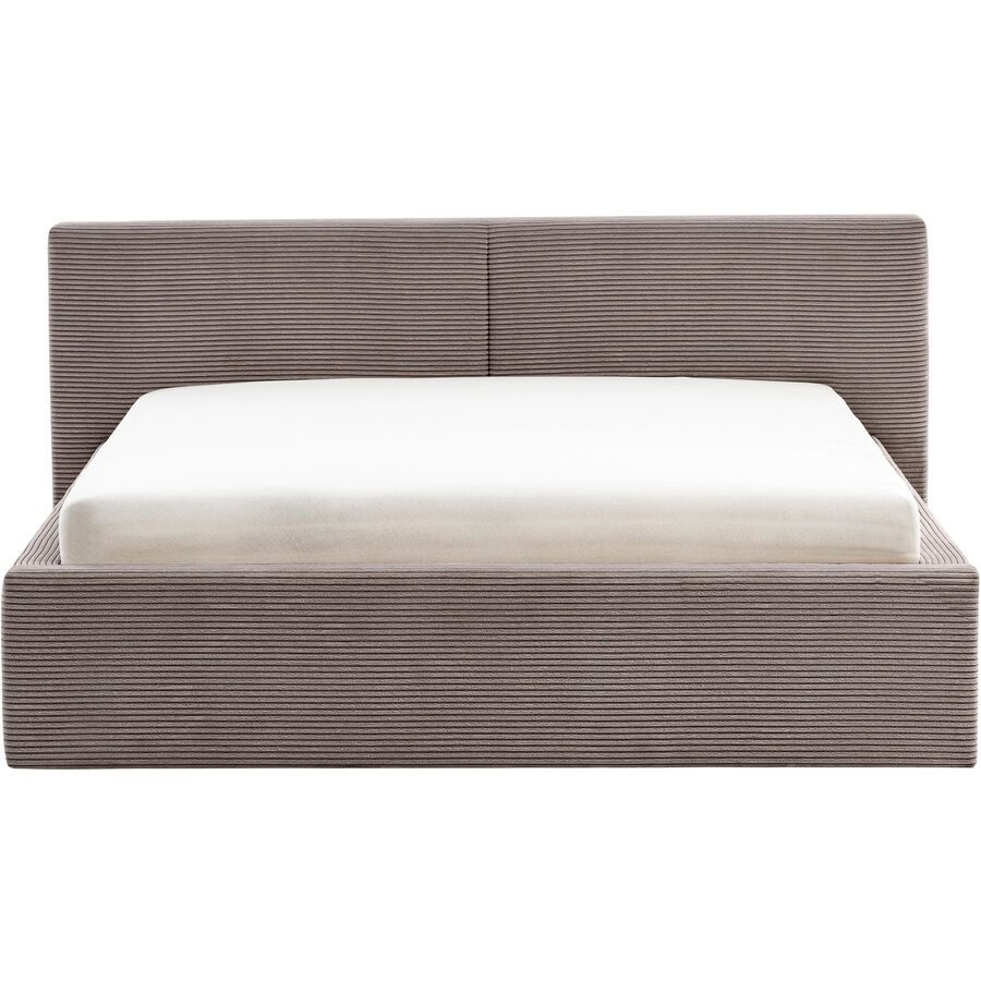 Bett Lois Braun/Grau Polyester 140 x 200 cm - Farbe: taupe - Bett