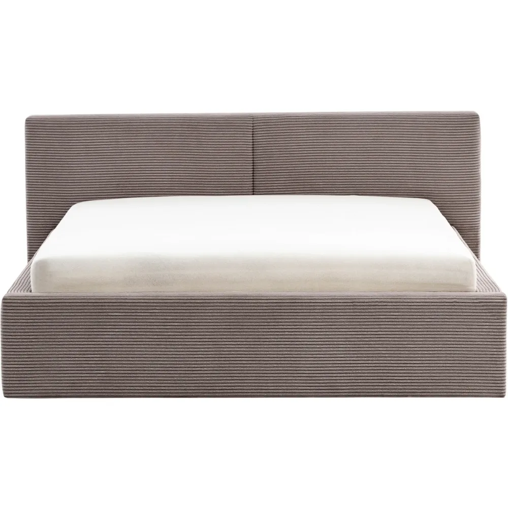 Bett Lois Braun/Grau Polyester 140 x 200 cm - Farbe: taupe - Bett