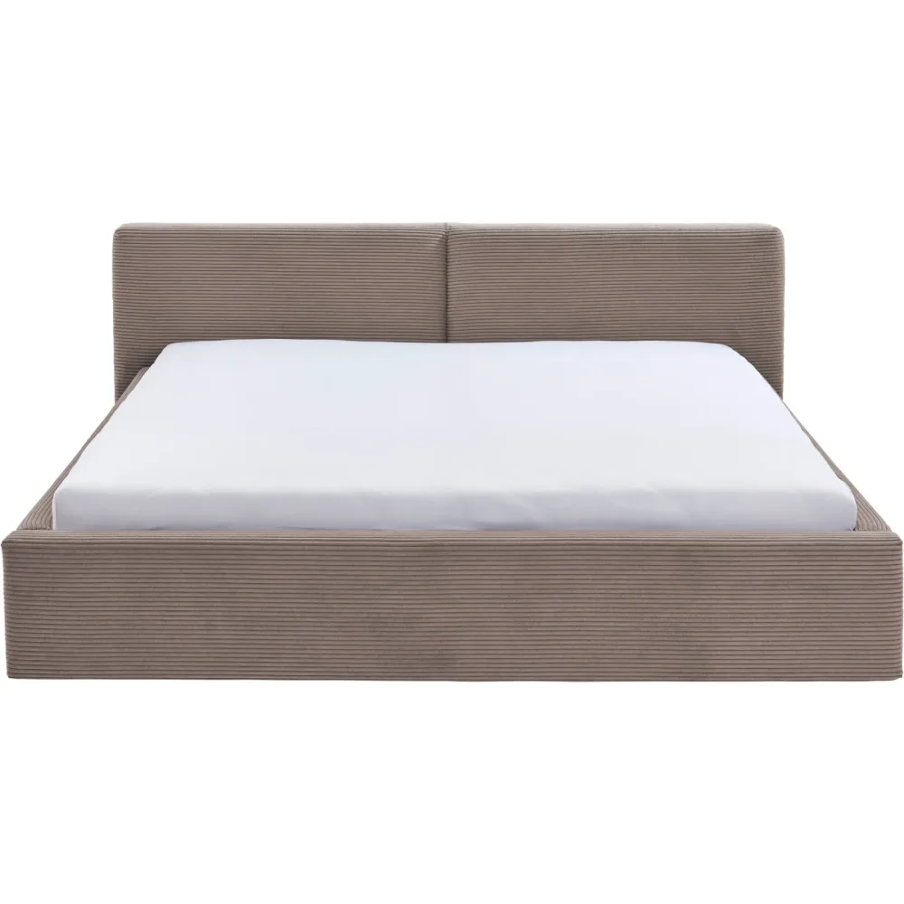 Bett Lois Braun/Grau Polyester 160 x 200 cm - Farbe: taupe - Bett