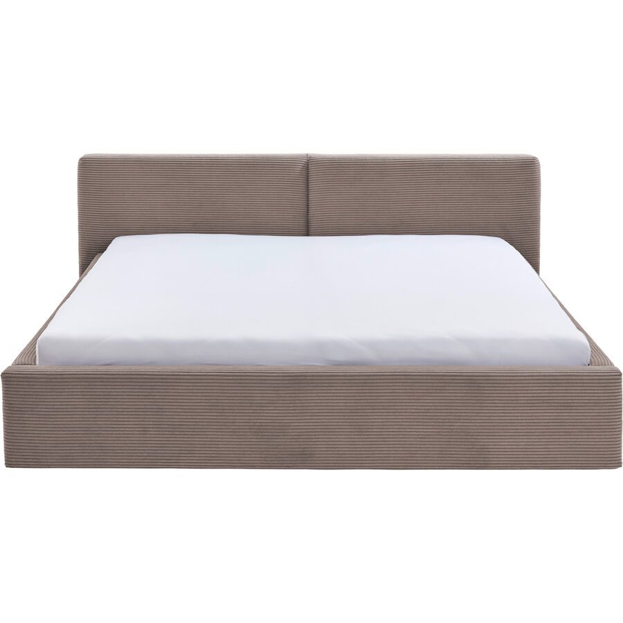 Bett Lois Braun/Grau Polyester 160 x 200 cm - Farbe: taupe - Bett