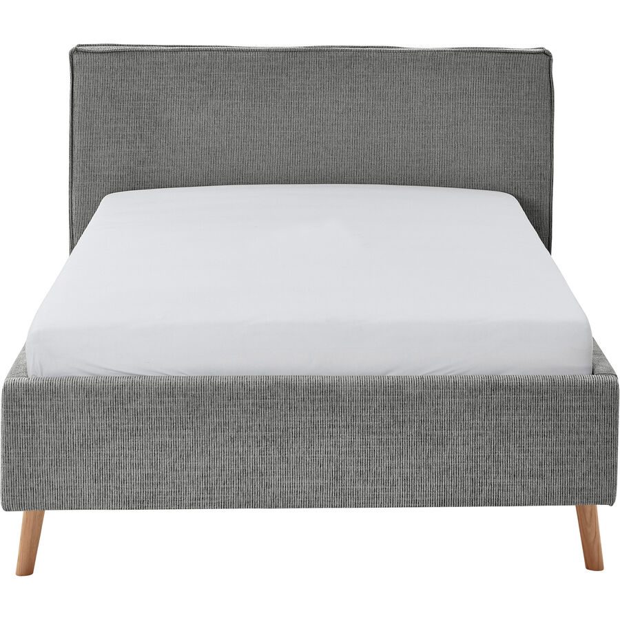 Bett Lina Grau Polyester 140 x 200 cm - Farbe: Mouse Grey - Bett