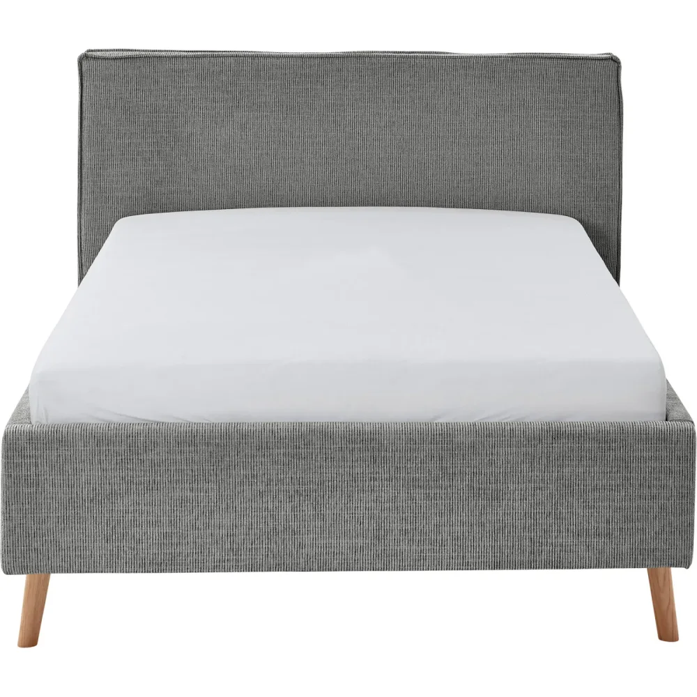 Bett Lina Grau Polyester 140 x 200 cm - Farbe: Mouse Grey - Bett