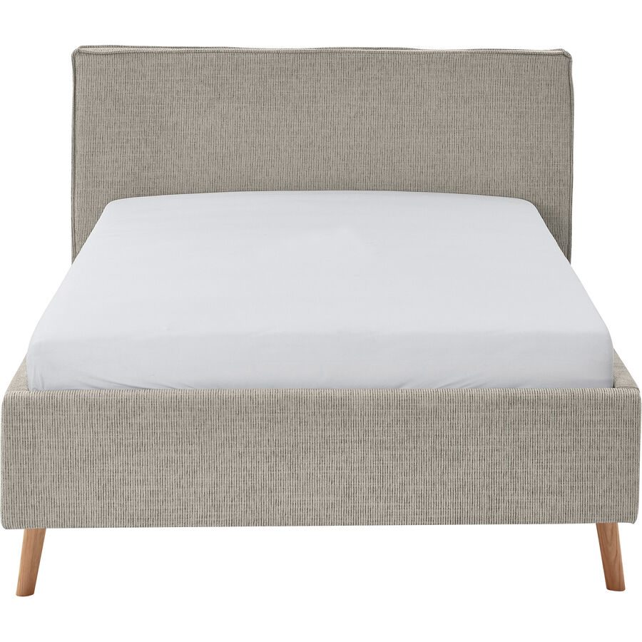 Bett Lina Beige/Grau Polyester 140 x 200 cm - Farbe: Greige - Bett