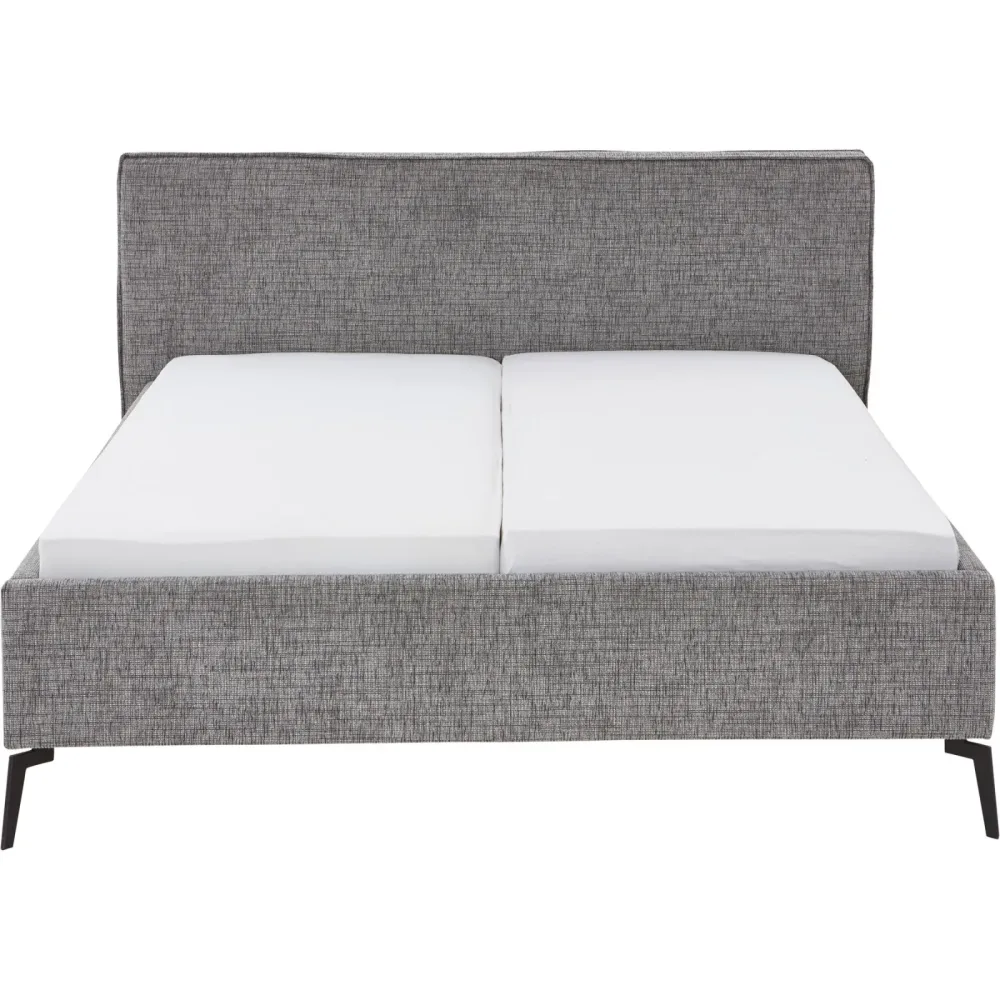 Bett Lina Grau Polyester 160 x 200 cm - Farbe: Mouse Grey - Bett