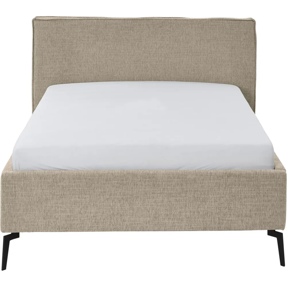 Bett Lina Beige/Braun Polyester 140 x 200 cm - Farbe: Toffee - Bett