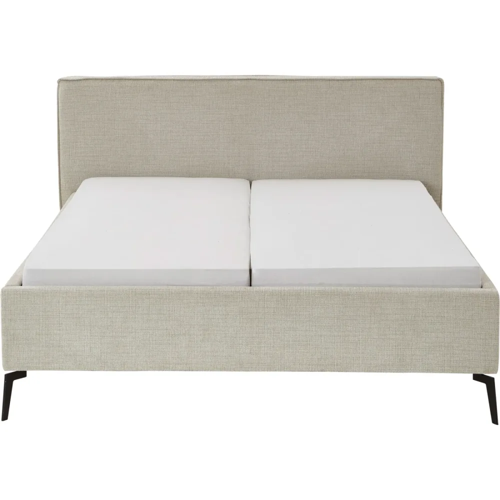 Bett Lina Beige/Grau Polyester 180 x 200 cm - Farbe: Greige - Bett