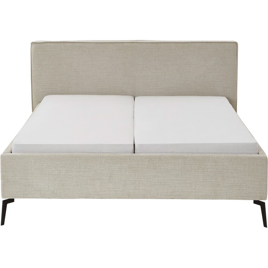 Bett Lina Beige/Grau Polyester 180 x 200 cm - Farbe: Greige - Bett