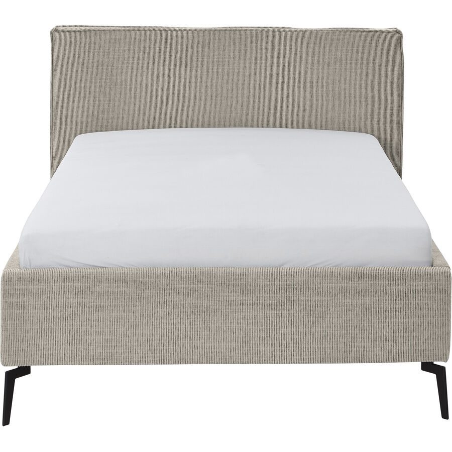 Bett Lina Beige/Grau Polyester 140 x 200 cm - Farbe: Greige - Bett