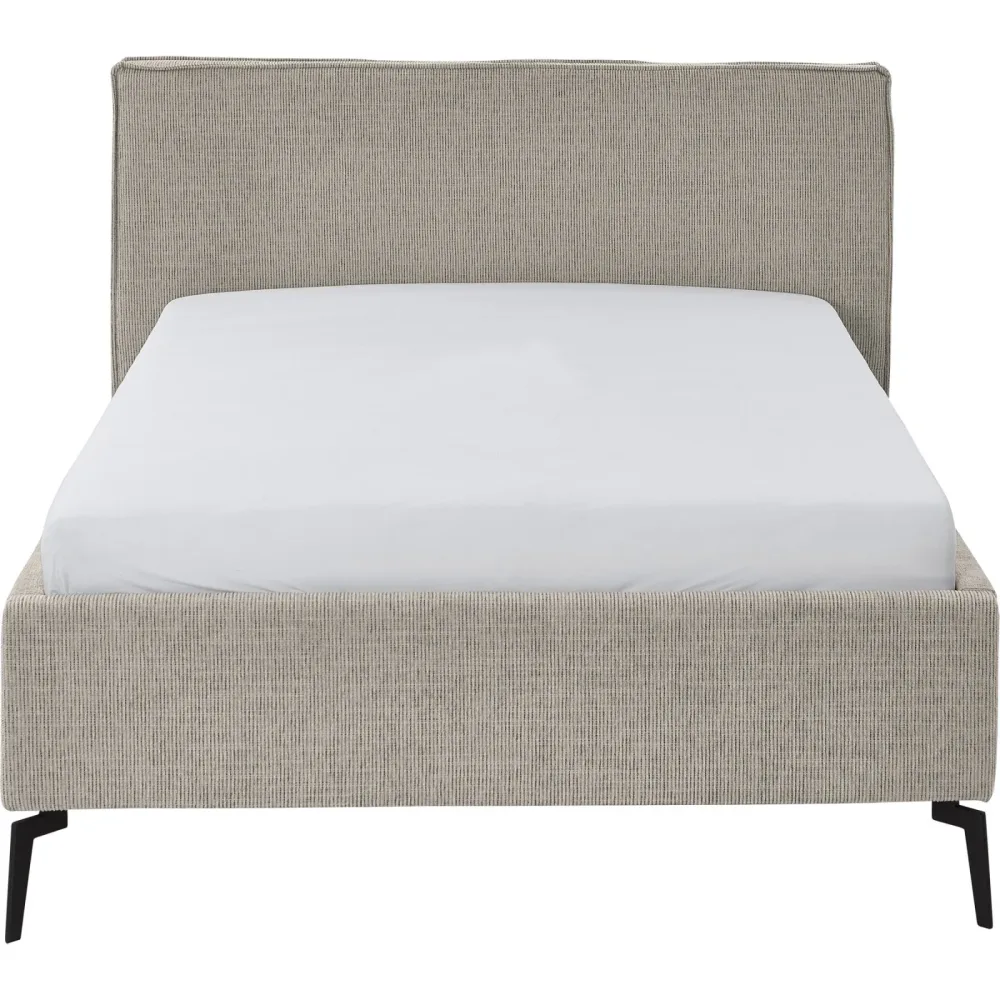 Bett Lina Beige/Grau Polyester 140 x 200 cm - Farbe: Greige - Bett
