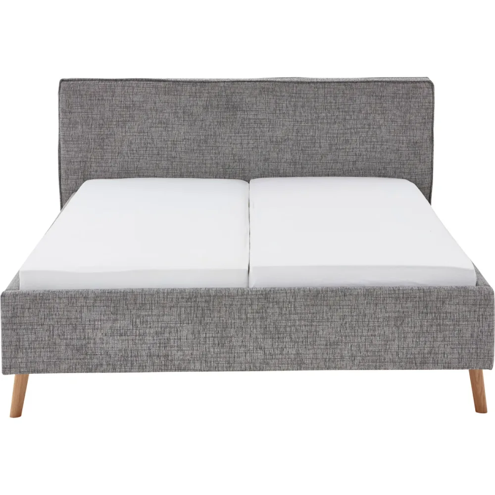 Bett Lina Grau Polyester 180 x 200 cm - Farbe: Mouse Grey - Bett