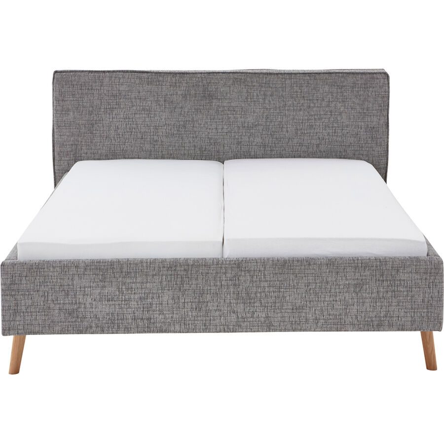 Bett Lina Grau Polyester 180 x 200 cm - Farbe: Mouse Grey - Bett