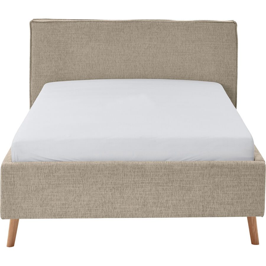 Bett Lina Braun Polyester 140 x 200 cm - Farbe: Toffee - Bett