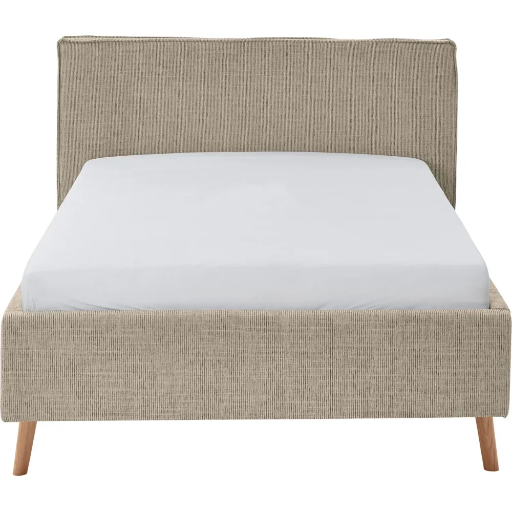 Bett Lina Braun Polyester 140 x 200 cm - Farbe: Toffee - Bett