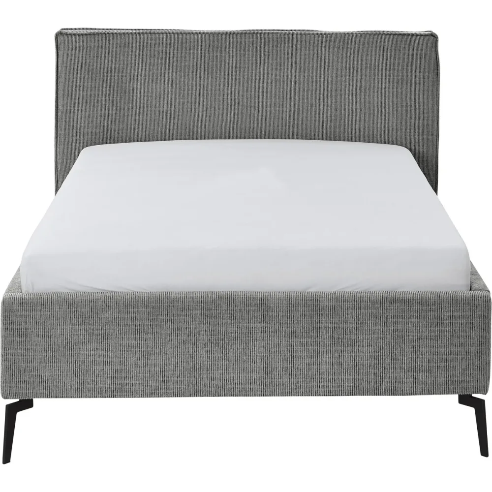 Bett Lina Grau Polyester 140 x 200 cm - Farbe: Mouse Grey - Bett