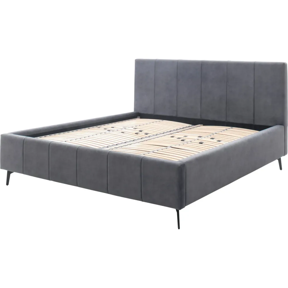 Bett Luzza Grau Polyester 180 x 200 cm - Farbe: anthrazit - Bett