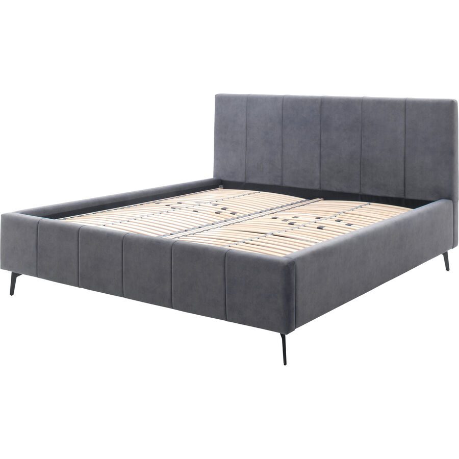 Bett Luzza Grau Polyester 180 x 200 cm - Farbe: anthrazit - Bett