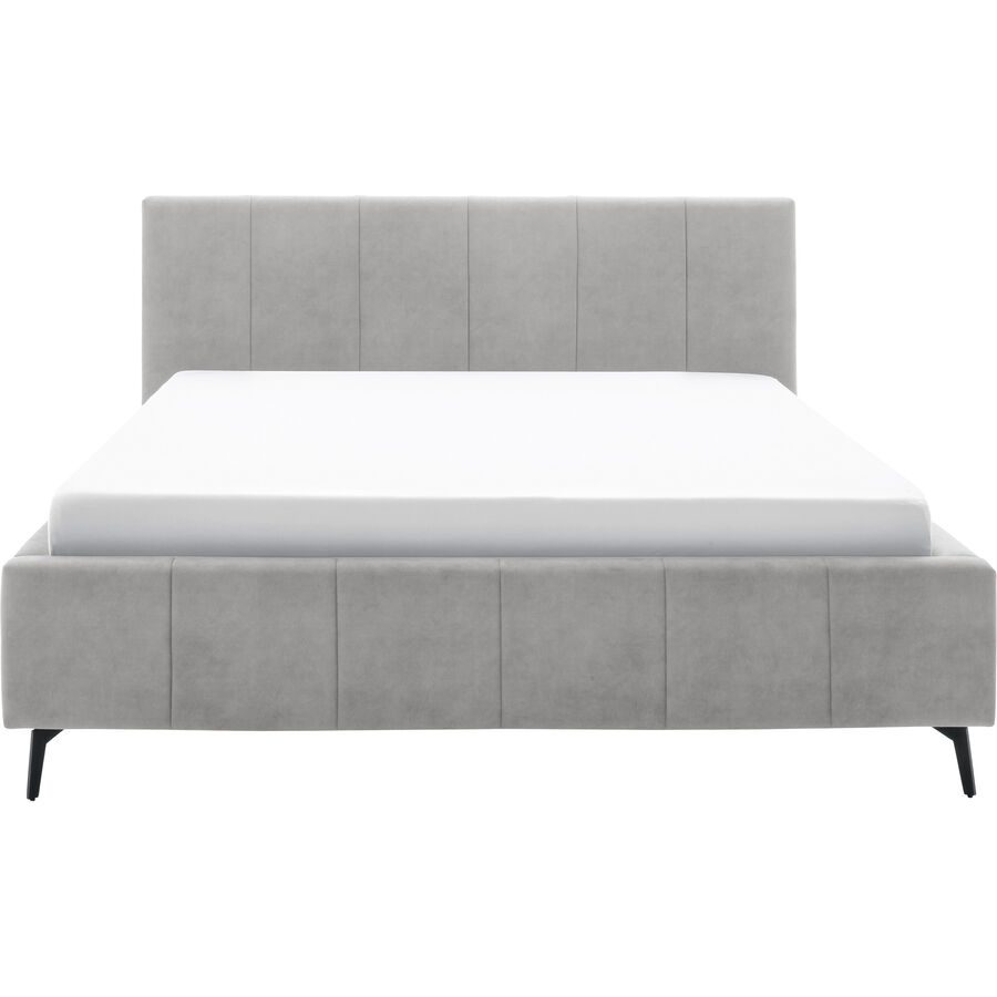 Bett Luzza Grau Polyester 180 x 200 cm - Farbe: hellgrau - Bett