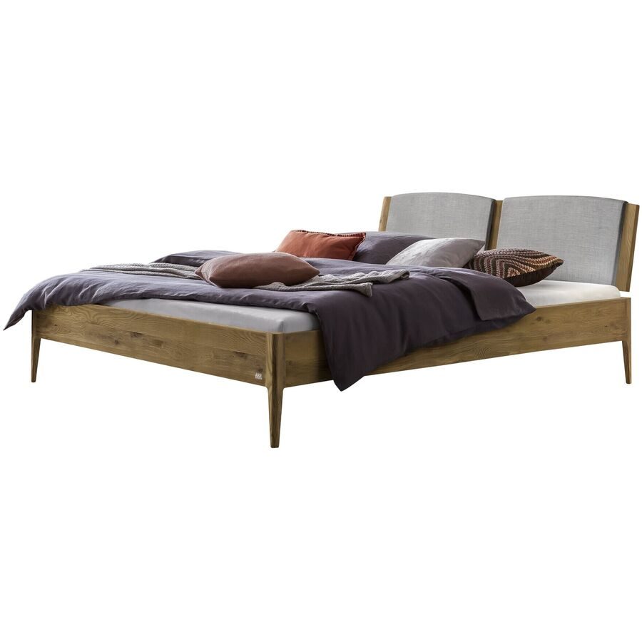Hasena Bett Castello Grau/Braun Holz 160 x 200 cm - Farbe: Grau, Natur - Material: Buche - Bett
