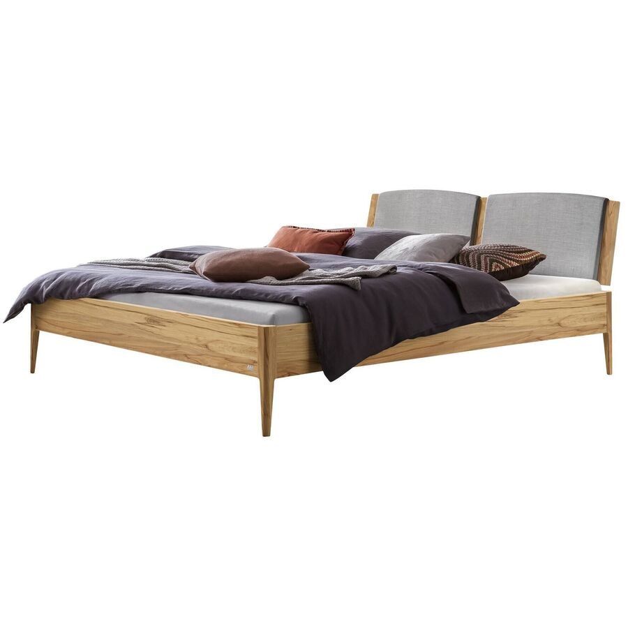 Hasena Bett Castello Grau/Braun Holz 140 x 210 cm - Farbe: Grau, Natur - Material: Buche - Bett
