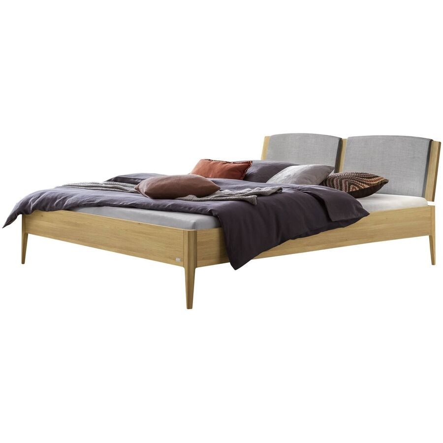 Hasena Bett Castello Grau/Braun Holz 160 x 210 cm - Farbe: Grau, Natur - Material: Eiche - Bett
