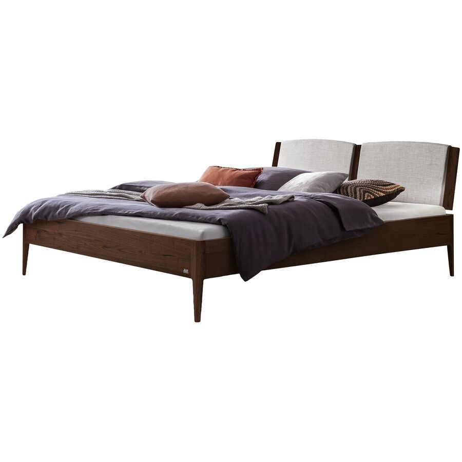 Hasena Bett Castello Grau/Braun Holz 180 x 210 cm - Farbe: Grau, Natur - Material: Nussbaum - Bett