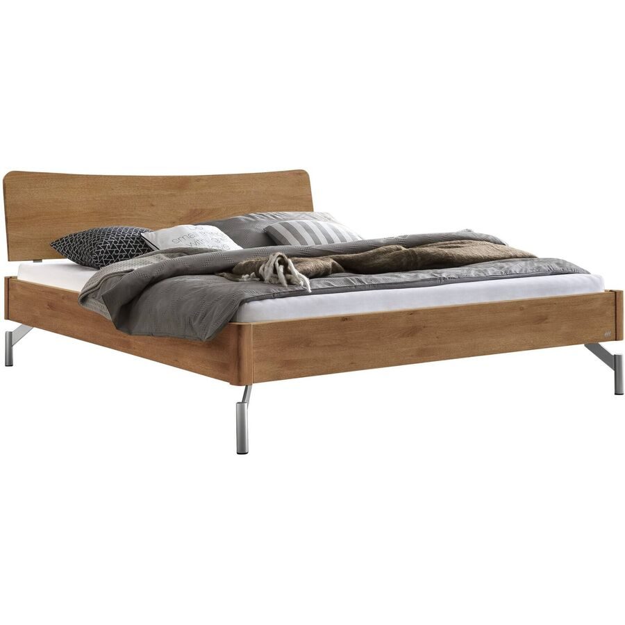 Hasena Bett Castello Braun Holz/Aluminium 140 x 200 cm - Farbe: natur - Material: Wildeiche - Bett