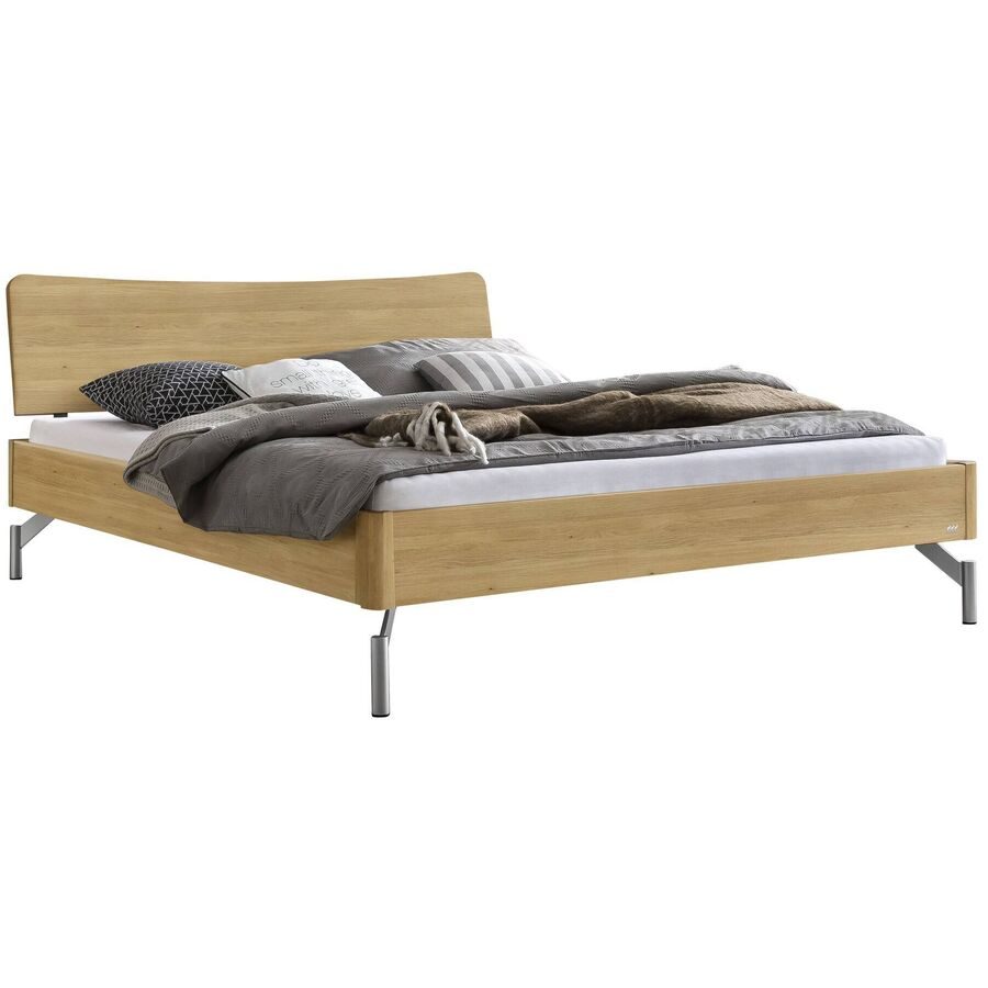 Hasena Bett Castello Braun Holz/Aluminium 160 x 200 cm - Farbe: natur - Material: Eiche - Bett