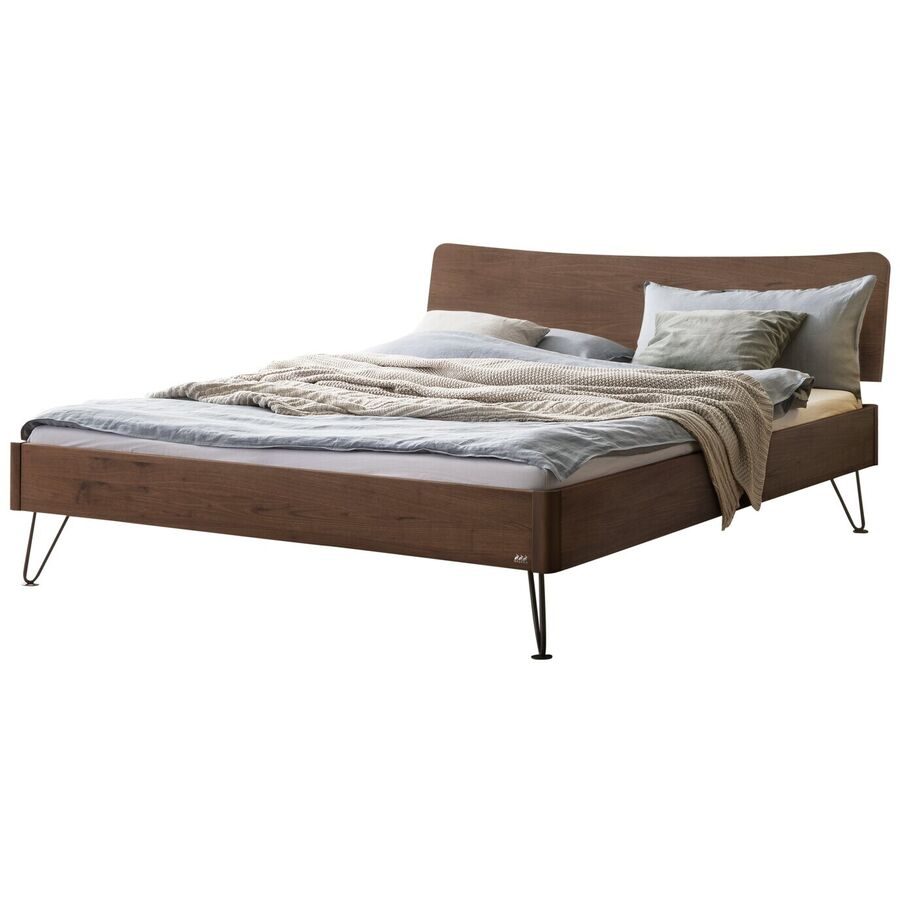 Hasena Bett Castello Braun Holz 160 x 200 cm - Farbe: Nussbaum - Bett