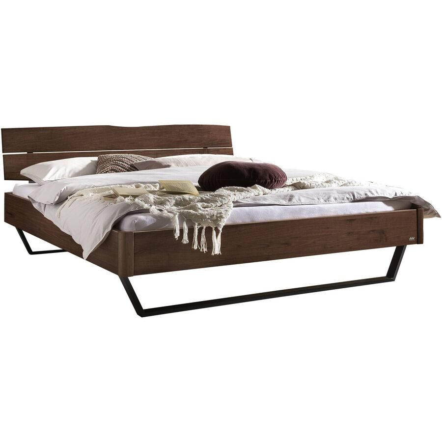 Hasena Bett Castello Braun Holz 140 x 200 cm - Farbe: Nussbaum - Bett