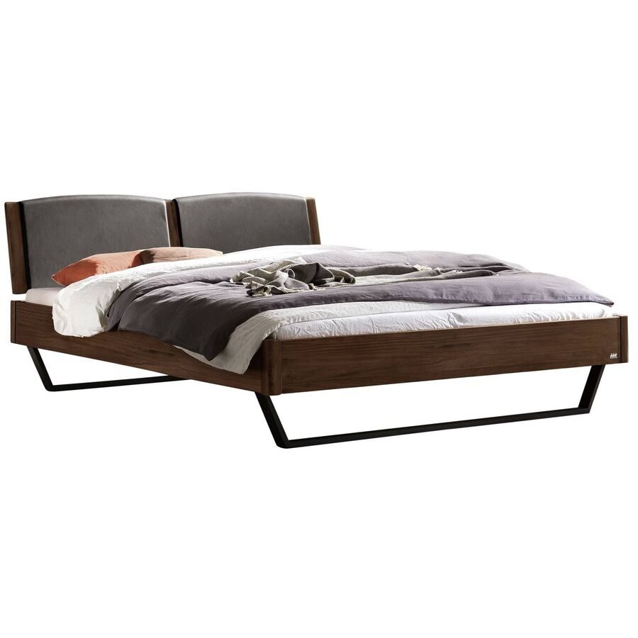 Hasena Bett Castello Braun Holz/Metall/Kunstleder 160 x 210 cm - Farbe: Nussbaum - Material: Nussbaum/Metall/Kunstleder - Bett