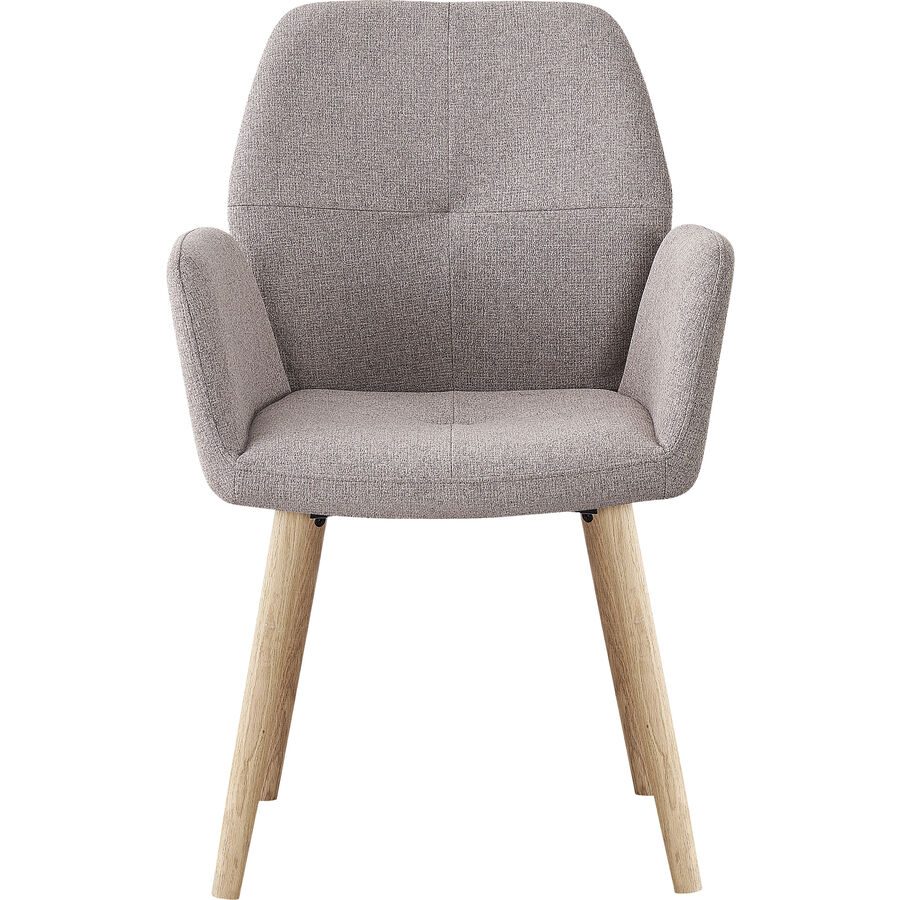 Stuhl Oslos Beige Polyester/Holz 59 cm - Material: Polyester/Eiche - Stuhl