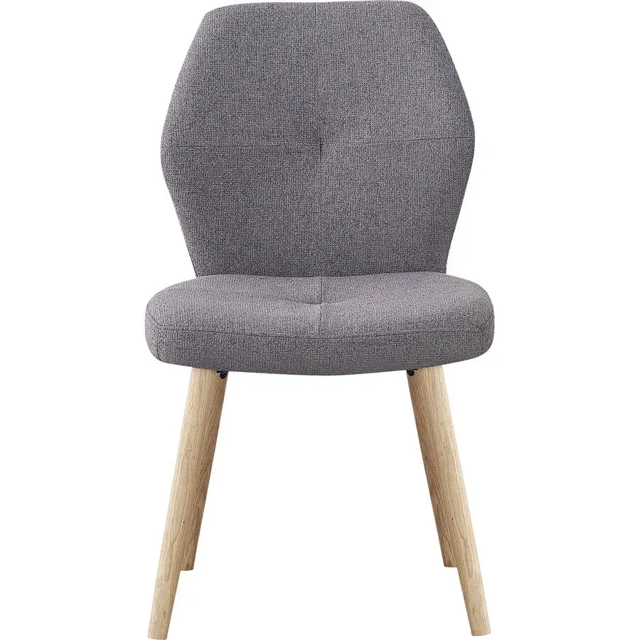 Stuhl Oslos Grau Polyester/Holz 49 cm - Material: Polyester/Eiche - Stuhl