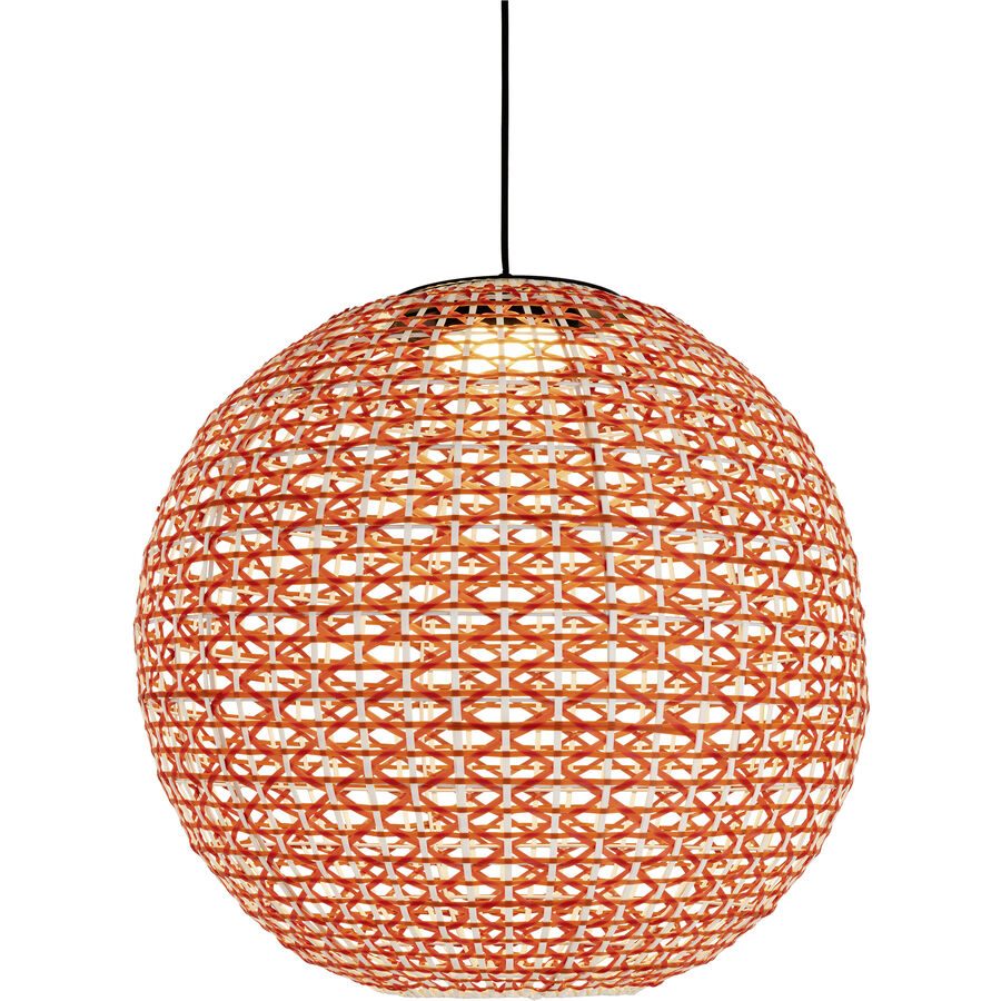 Pendellampe Eliana Orange/Weiss Kunststoff/Metall 40 cm 160 cm - Farbe: Weiss/Orange - LED - Lichtfarbe: Extra warmweiss - Material: Metall/Kunststoff