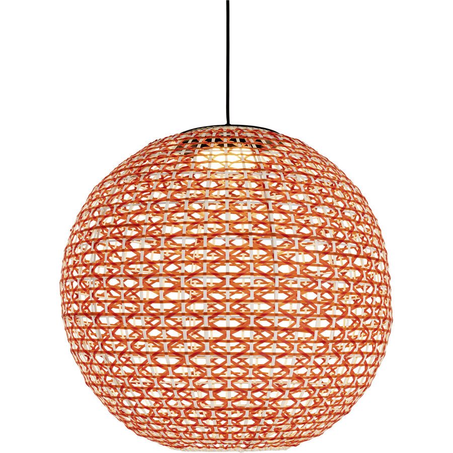Pendellampe Eliana Orange/Weiss Kunststoff/Metall 60 cm 190 cm - Farbe: Weiss/Orange - LED - Lichtfarbe: Extra warmweiss - Material: Metall/Kunststoff