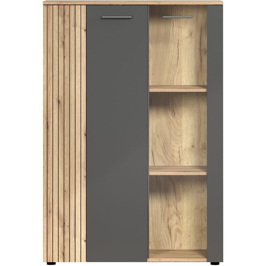 Highboard Baldwin Grau Holzwerkstoff 90 cm 132 cm - Farbe: anthrazit - Material: Spanplatte - Highboard
