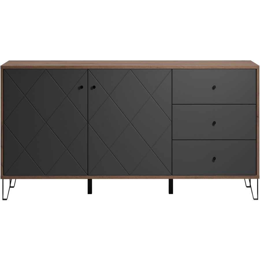 Sideboard Foster Braun/Grau Holzwerkstoff 183 cm 76 cm - Farbe: Eiche/graphit - Sideboard
