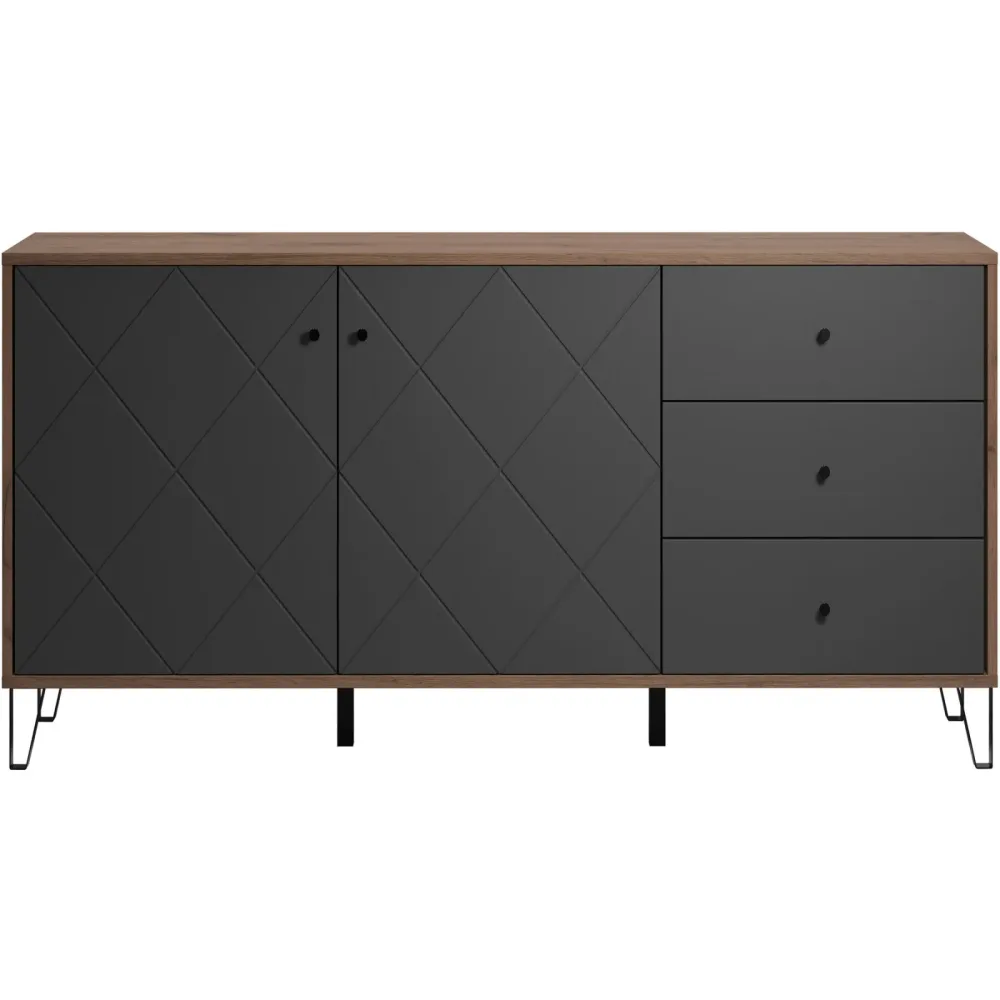 Sideboard Foster Braun/Grau Holzwerkstoff 183 cm 76 cm - Farbe: Eiche/graphit - Sideboard
