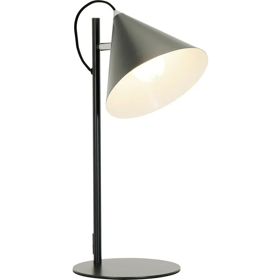 Tischlampe Charly Schwarz Metall 23 cm 45 cm - Tischlampe