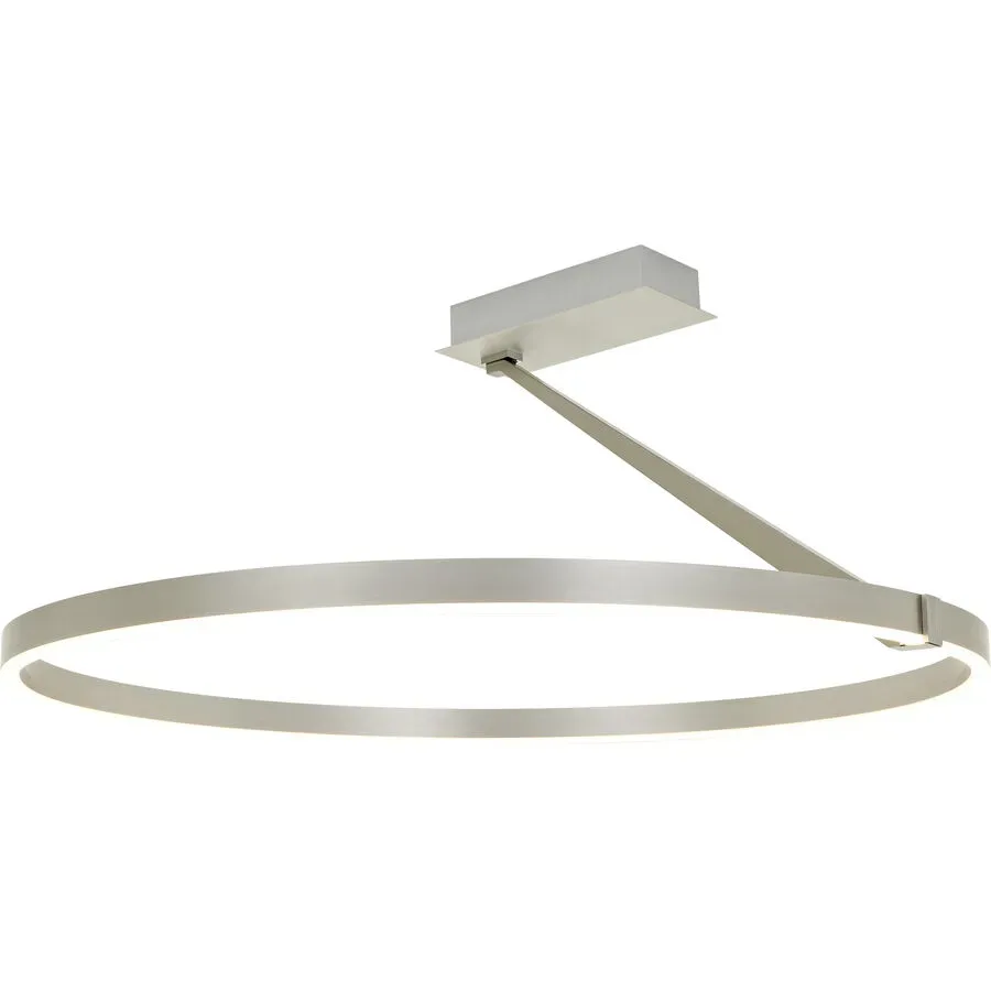 Deckenlampe Nea Kunststoff/Metall silber Ø 80cm - LED - Lichtfarbe: Extra warmweiss - Material: Metall/Kunststoff - Deckenlampe- LED Energiesparlampe