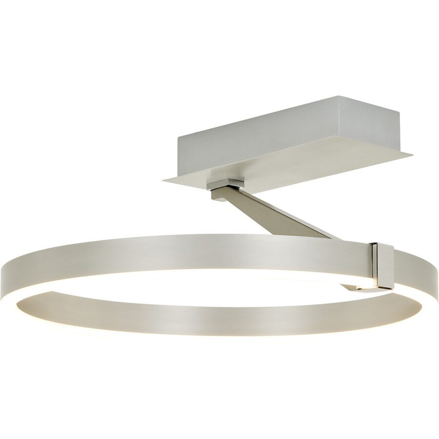 Deckenlampe Nea Silber Kunststoff/Metall 40 cm 15.5 cm - LED - Lichtfarbe: Extra warmweiss - Material: Metall/Kunststoff - Deckenlampe- LED