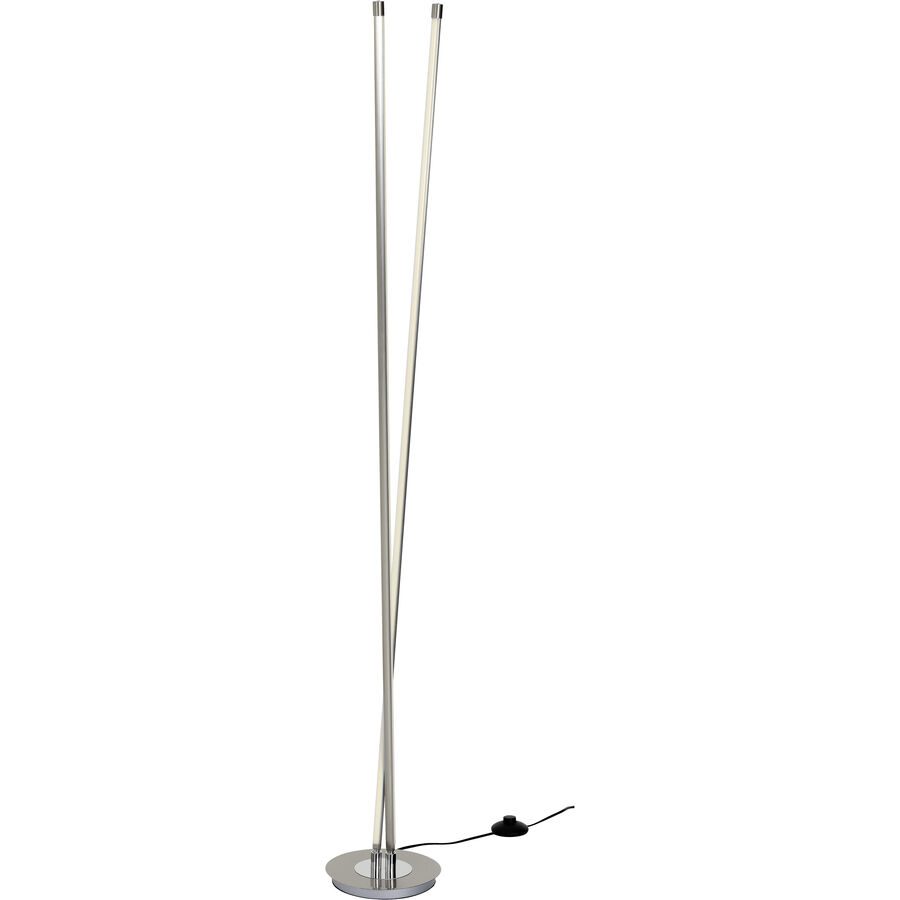 Stehlampe Alika Silber Kunststoff/Metall 20 cm 147.5 cm - Farbe: chrom - LED - Lichtfarbe: Extra warmweiss - Material: Metall, Kunststoff - Stehlampe-