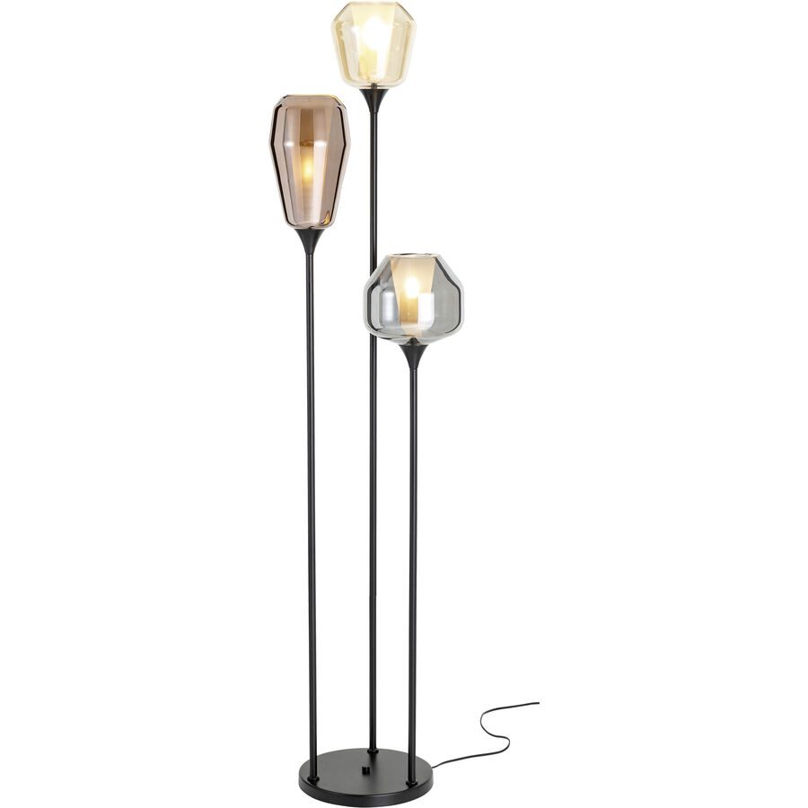 Stehlampe Marla Schwarz Glas/Metall 25 cm 155 cm - Material: Metall/Glas - Stehlampe