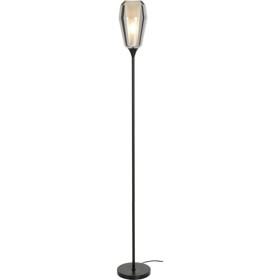 Stehlampe Marla Schwarz/Grau Glas/Metall 25 cm 152 cm - Farbe: schwarz, grau - Material: Metall/Glas - Stehlampe