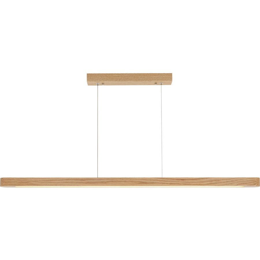 Pendellampe Kira Holz/Metall Eiche - Farbe: Braun - LED - Lichtfarbe: Extra warmweiss - Helles Neutralweiss - Material: Eichenholz/Metall -