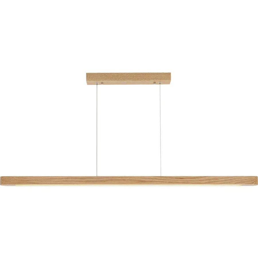 Pendellampe Kira Holz/Metall Eiche - Farbe: Braun - LED - Lichtfarbe: Extra warmweiss - Helles Neutralweiss - Material: Eichenholz/Metall -