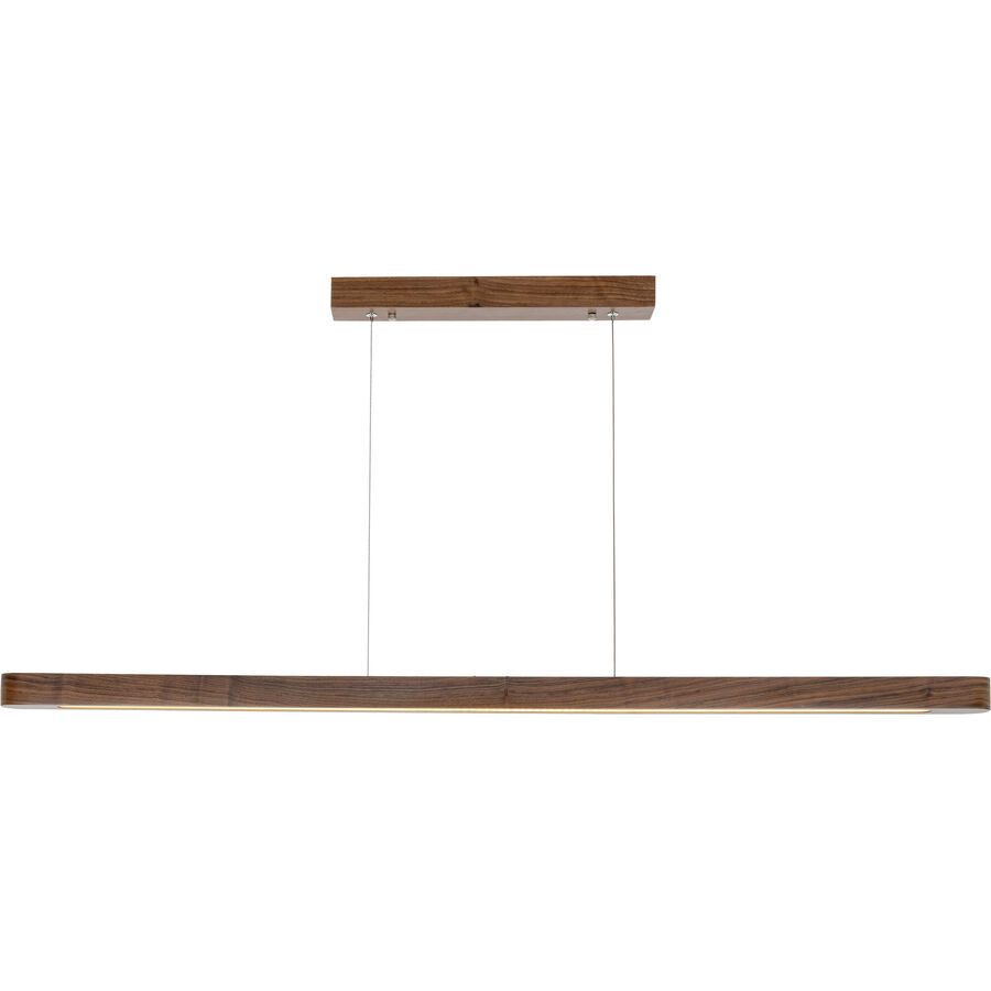 Pendellampe Kira Braun Holz/Metall 120 cm 120 cm - LED - Lichtfarbe: Extra warmweiss - Helles Neutralweiss - Material: Nussbaumholz/Metall -